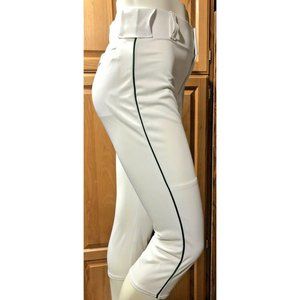 Women's Fastpitch Softball White Green Size Large Pants Alleson Athletics